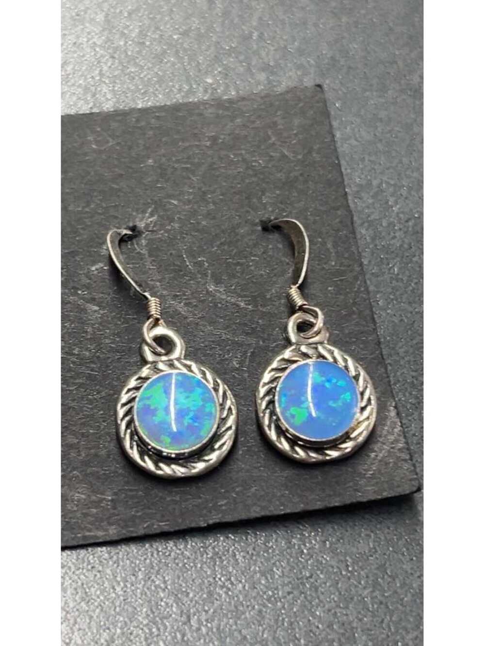 Native American Navajo jewelry handmade sterling silver opal post stud earrings